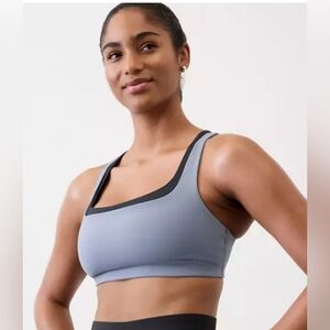 Athleta Blue and Black Double Up Sports Bra